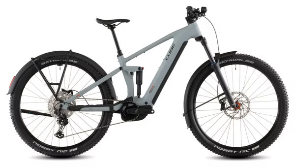 VTT Électrique Tout-Suspendu Cube Stereo Hybrid One44 Pro 800 FE Shimano 12V 800 Wh Bosch 120 Nm 29'' Bleu Gris Vulcan 2026